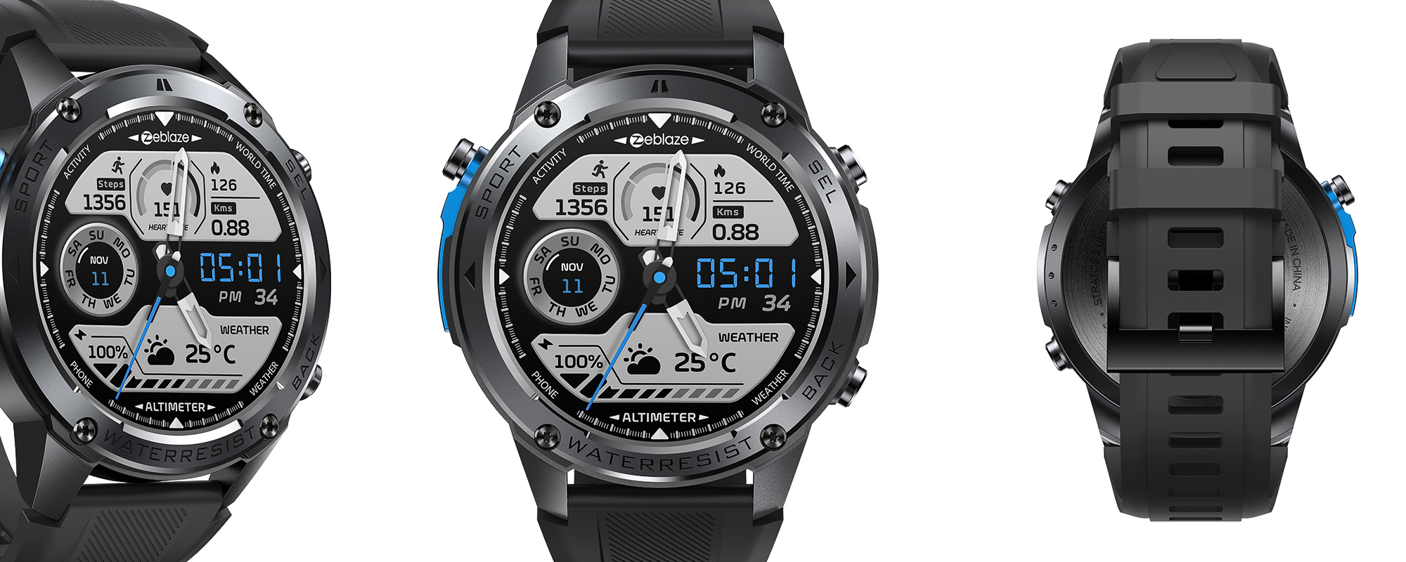 Smartwatch Zeblaze Stratos 2 Ultra - czarny